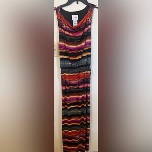 J Taylor Striped Maxi Dress Sleeveless Sz 6